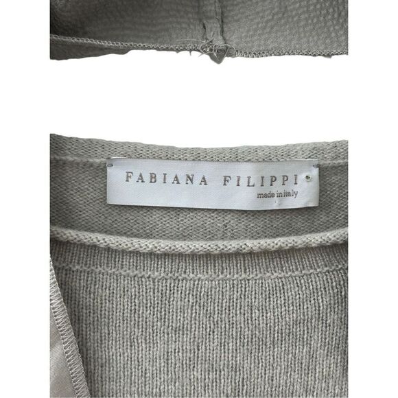 Fabiana Filippi Pullover Merino Lambswool Blend Sweater Gray Women’s Size Medium - Picture 2 of 6